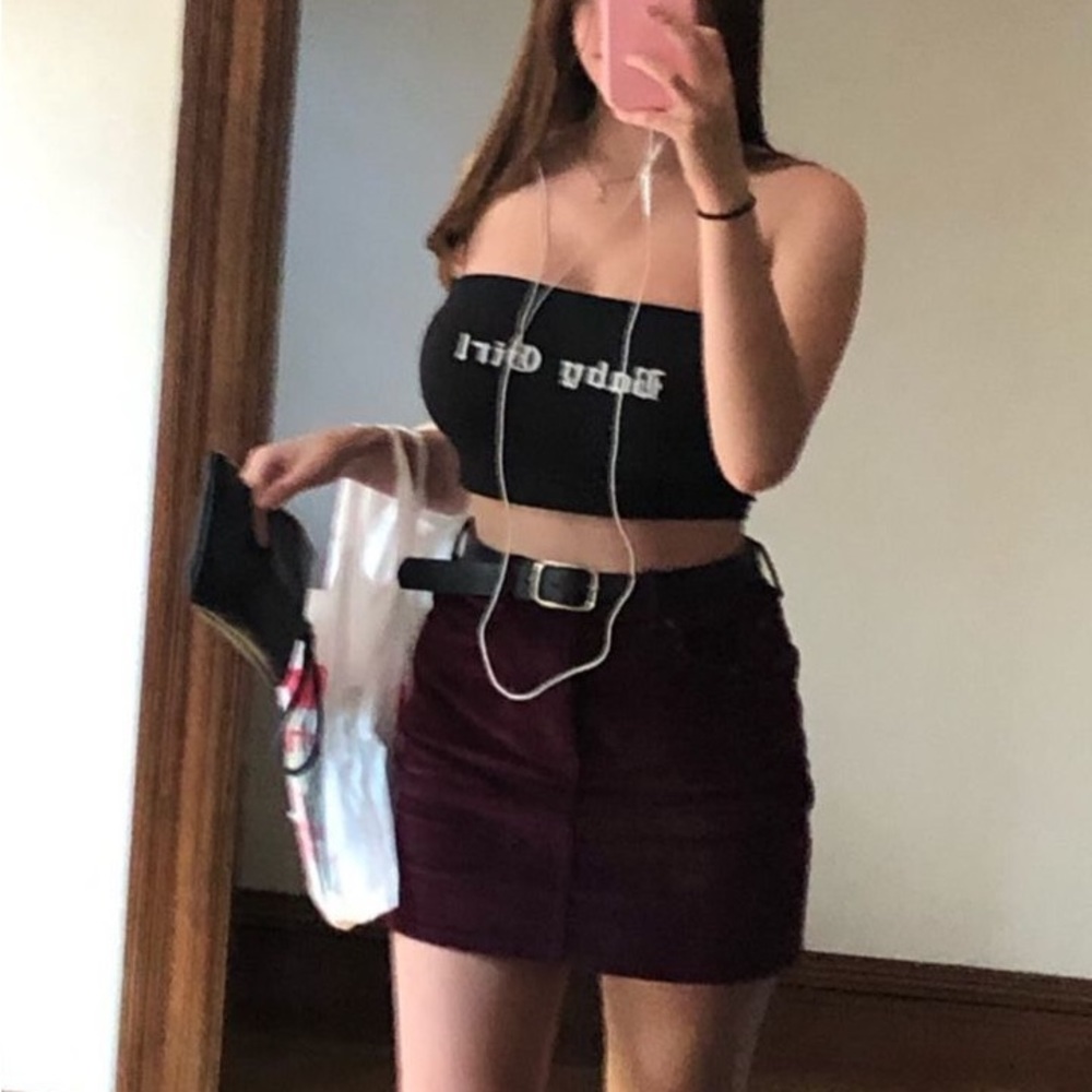 Garage purple corduroy miniskirt